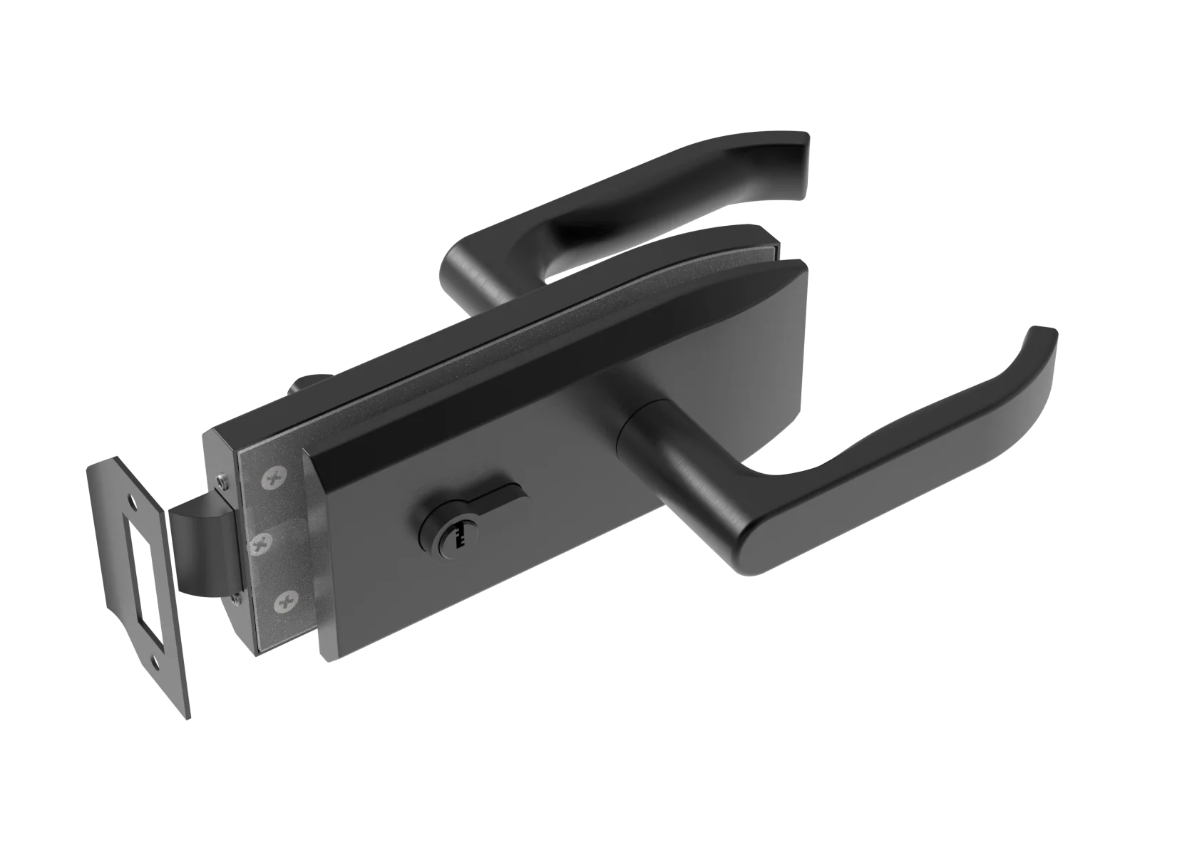 Lock for glass door inox, glass t 8,10,12mm BLACK - Image 2