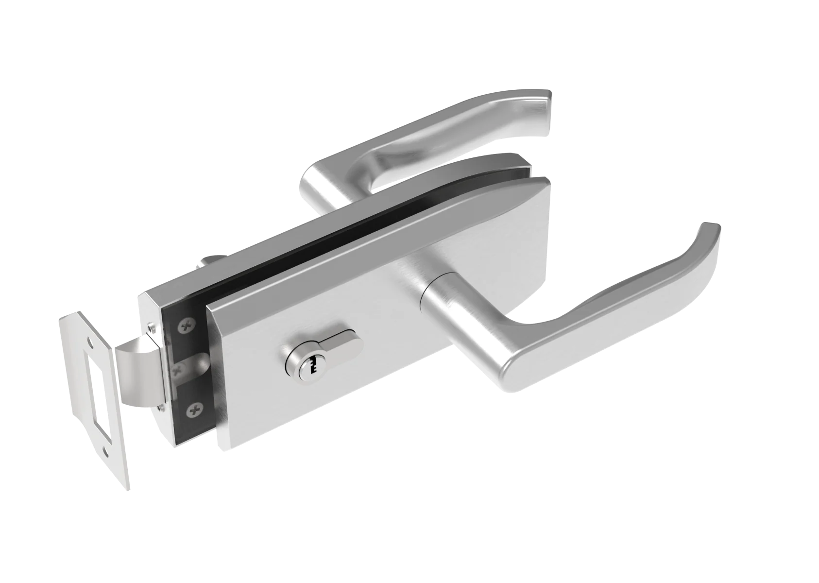 Lock for glass door inox, glass t 8,10,12mm - Image 2