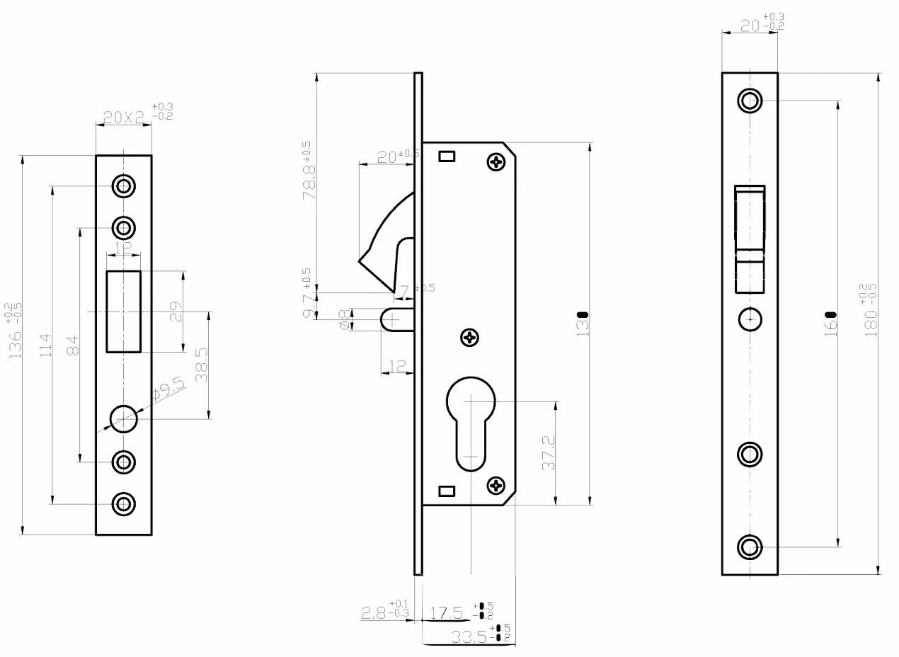 Lock for sliding gates with counterpart AISI304 - Image 2