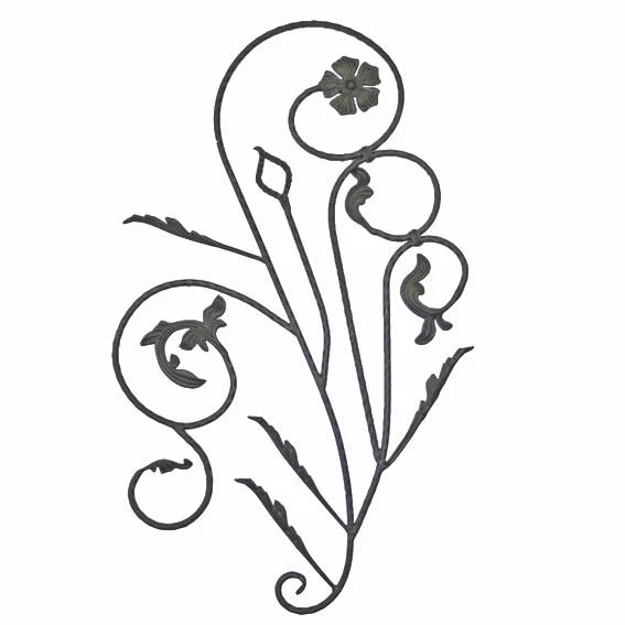 Ornament-left h1120, b680, P/111-D12mm, hammered