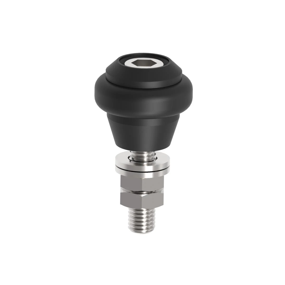 Plastic wheel with rubber ring, INOX,