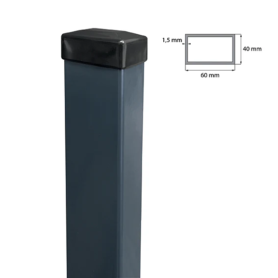 Post 60x40mm ZnPVC 2500mm anthracite
