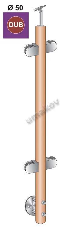 Post OAK D42.4 - 4xholder, H1000mm, BK-straight - Image 2