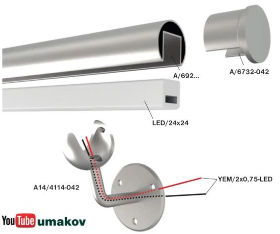 Profile for iLED handrail with integrated 24VDC - Image 2