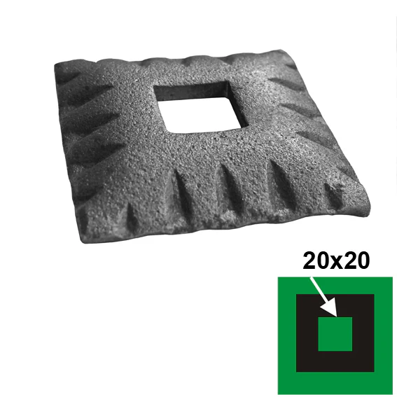 Rosette 77x77, 21.5x21.5, h17mm