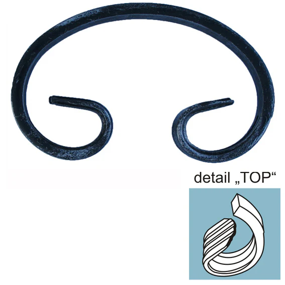 Scroll "C" h230, b125, 12x6mm
