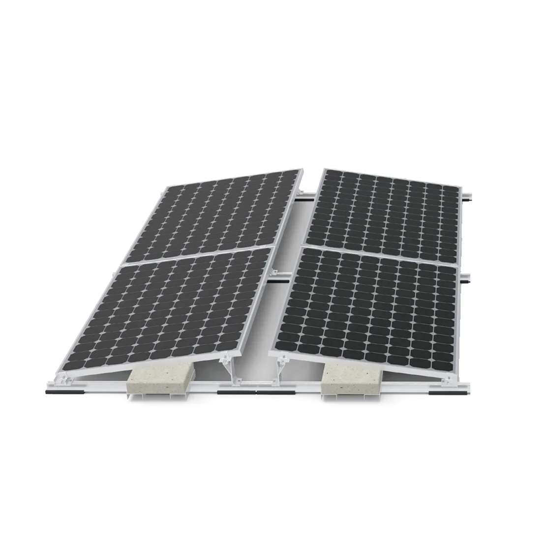 Set for flat roof 2x2 east/west - PRO E&W 10°