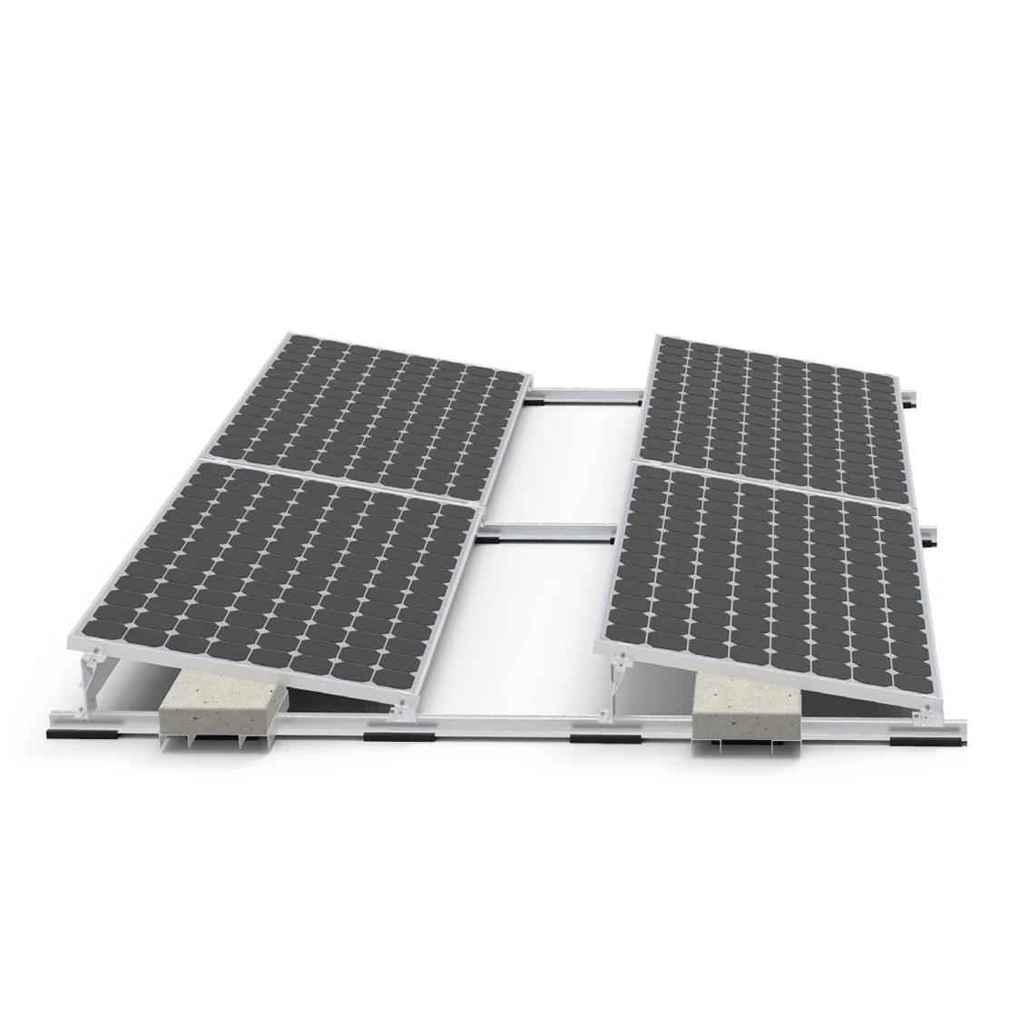 Set for flat roof 2x2 east/west - PRO S 15°