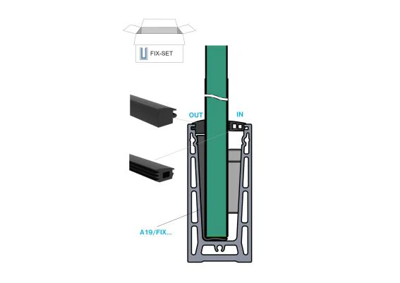 Set - glass anchoring 