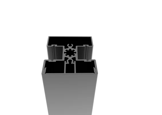 Set of aluminum post 50x60 and cap - 6000mm R7016