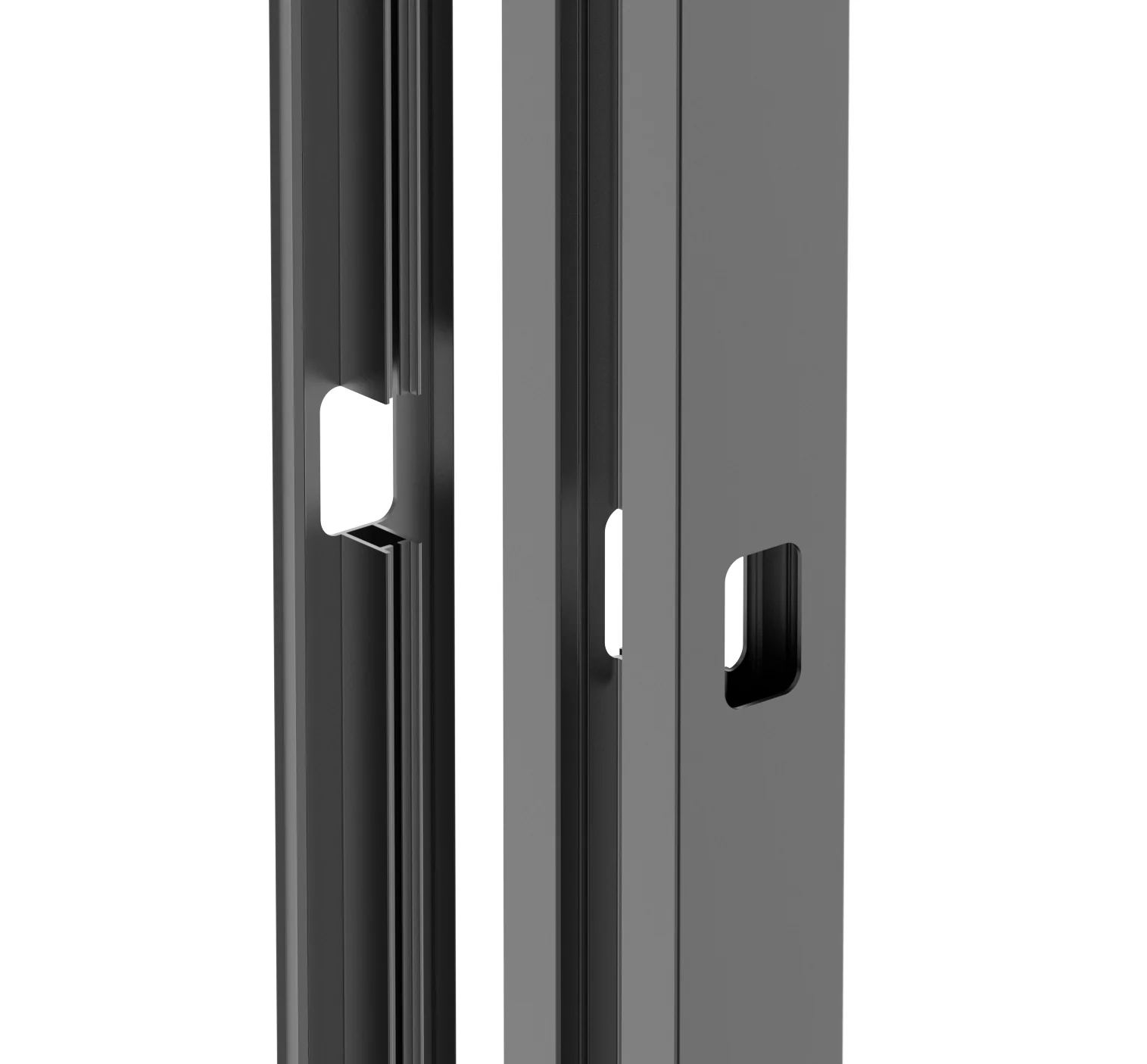 Set of aluminum post 50x60 and cover for lock part - 1850mm R7016 - Image 4