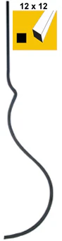 Shaped rod h900, 12x12mm