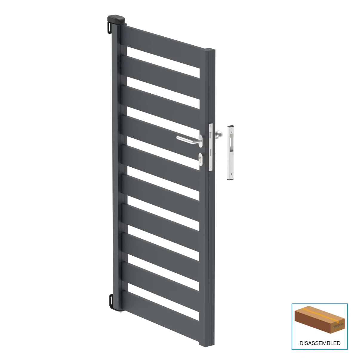 Single-wing aluminium gate 1,025x1,50m with 20x100 R7016 filling - set