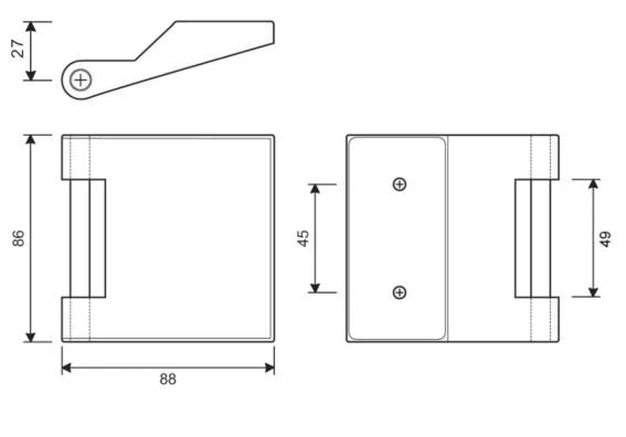Stainless steel hinge for glass doors office Al - Image 2
