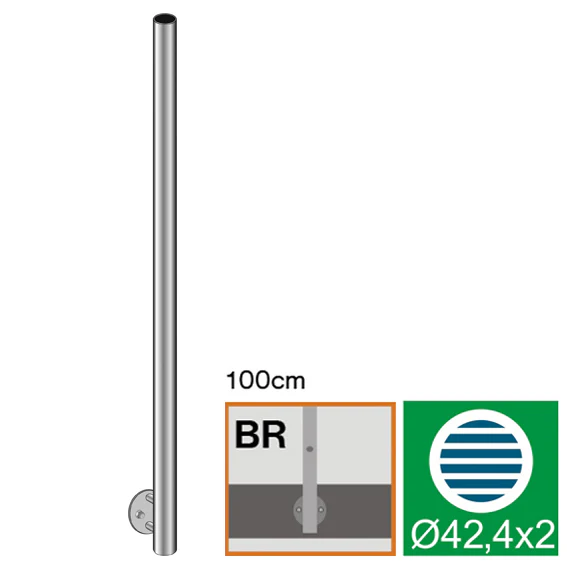 Stainless steel pole, BK-straight AISI304, D42,4/H - Image 2