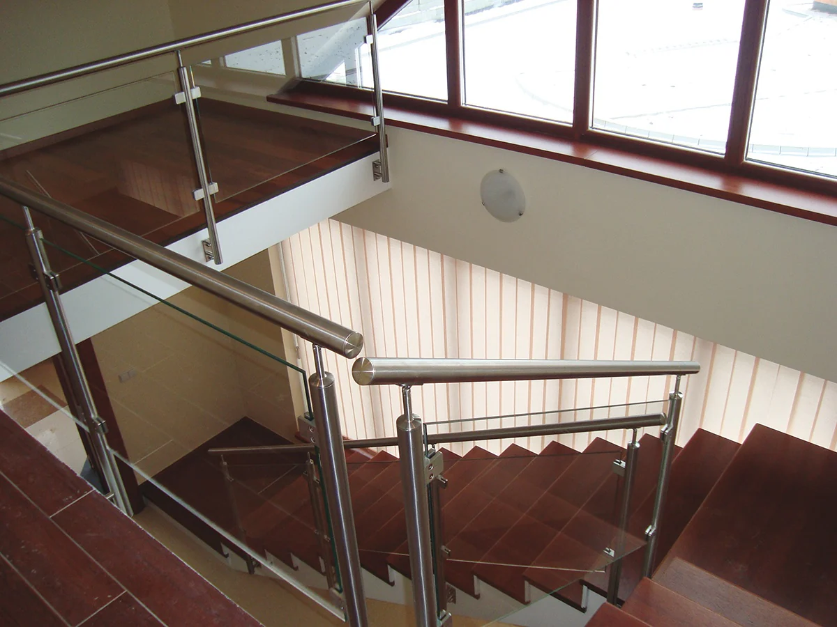 Stainless steel pole for stairs, left AISI304, D42 - Image 3