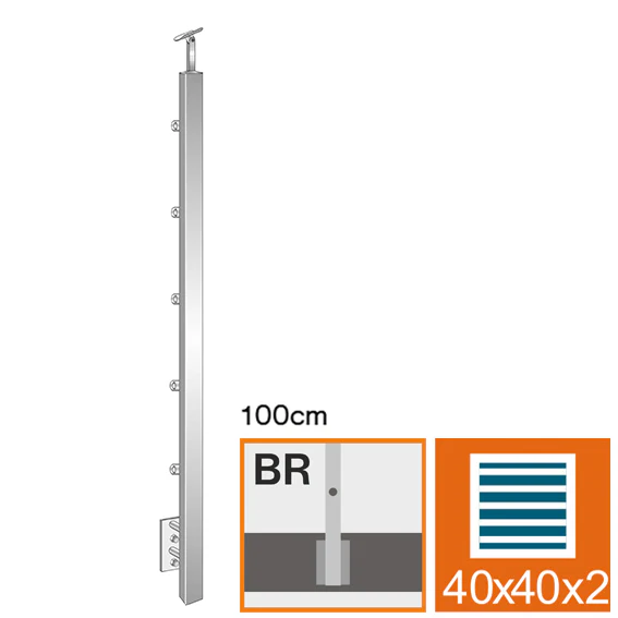Stainless steel pole JP, BK-straight AISI304, 40x4 - Image 2