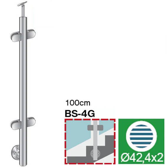 Stainless steel pole, stairs - Image 2