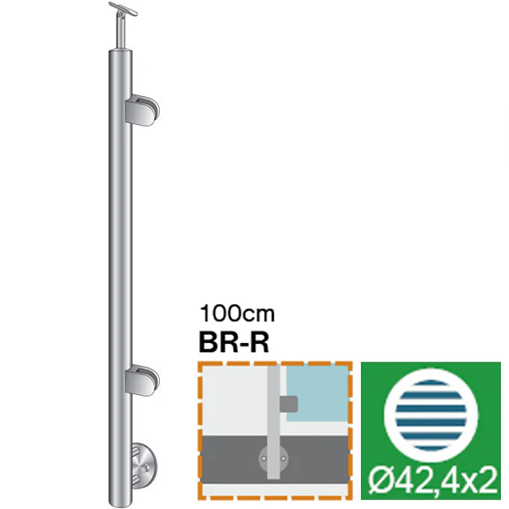 Stainless steel pole - straight, right - Image 2