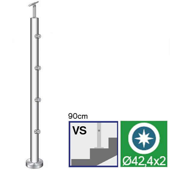 Stainless steel pole, VK-staircase - Image 2