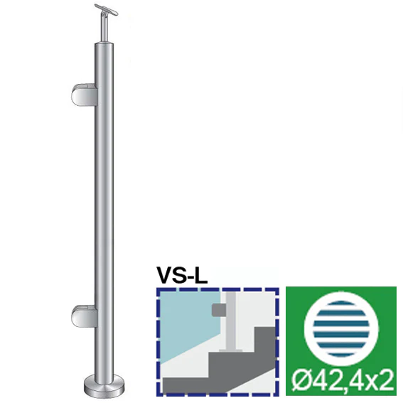 Stainless steel pole, VK-staircase, left AISI304, - Image 2