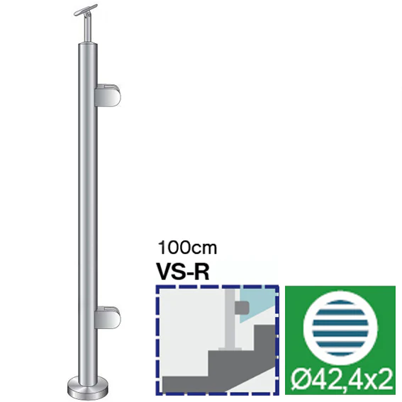 Stainless steel pole, VK-staircase, right AISI304, - Image 2