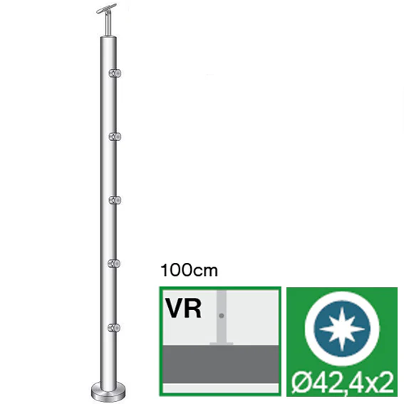 Stainless steel pole, VK-straight - Image 2