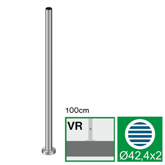 Stainless steel pole, VK-straight AISI304, D42,4/H - Image 2