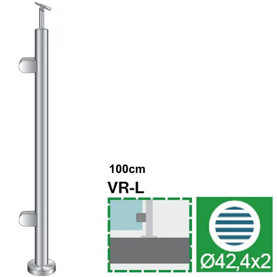 Stainless steel pole, VK-straight, left - Image 2