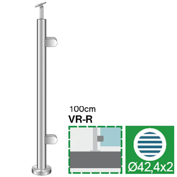 Stainless steel pole, VK-straight, right - Image 2