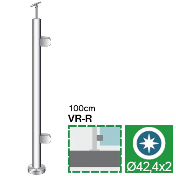 Stainless steel pole, VK-straight, right AISI304, - Image 2