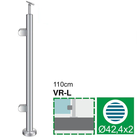 Stainless steel pole, VK-straight, right AISI304, - Image 2