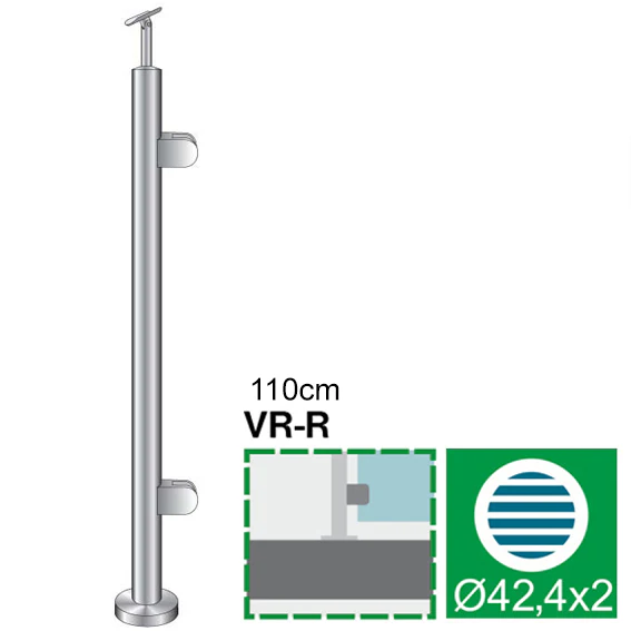 Stainless steel pole, VK-straight, right AISI304, - Image 2