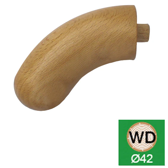 End elbow with half-ball - unfinished. OAK 