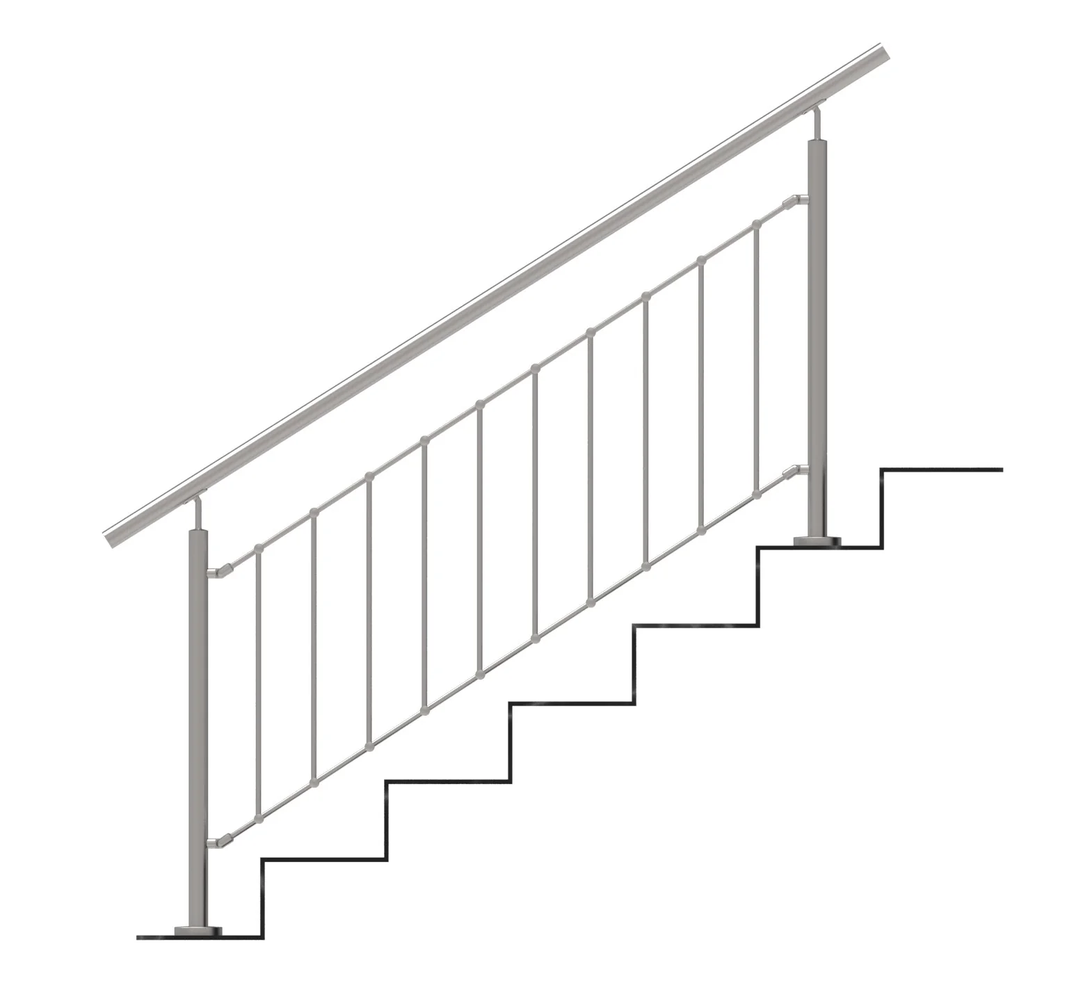 Vertical railing VR AISI304, D42,4/d12vertical/H10 - Image 2