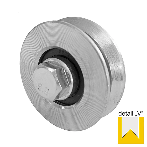 Wheel for sliding gates with V groove INOX, D80mm - Image 2