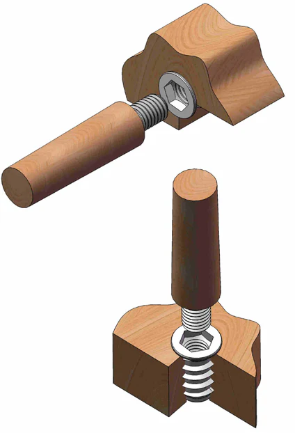 Wood pin. M10x20mm -Zn - Image 2