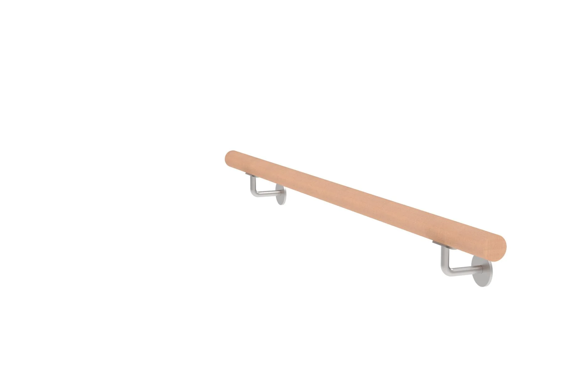 Wooden handrail BEECH and stainless steel holders, L1200mm