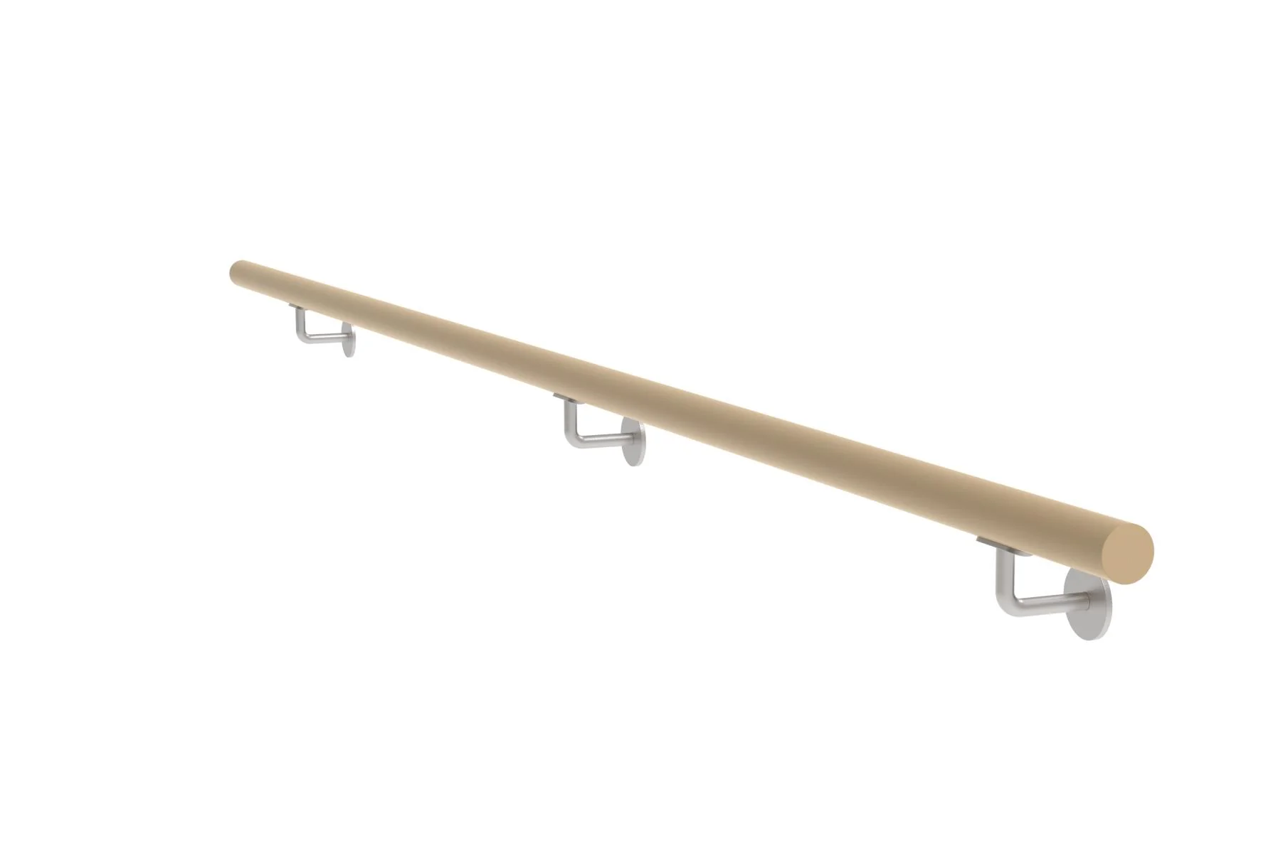 Wooden handrail OAK and stainless steel brackets, L2500mm 