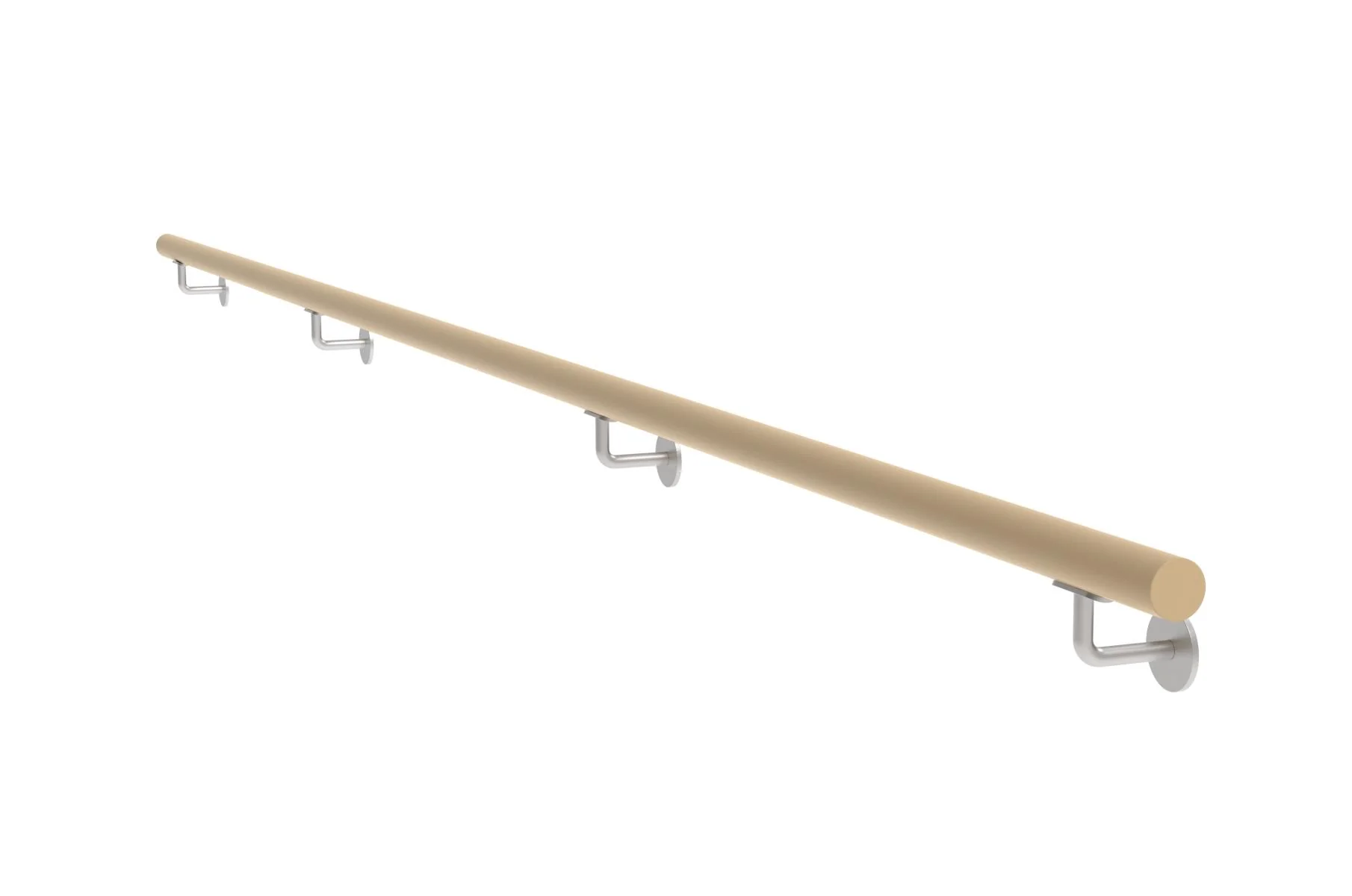 Wooden handrail OAK - FINGER JOINTED and stainless steel brackets, L4000mm