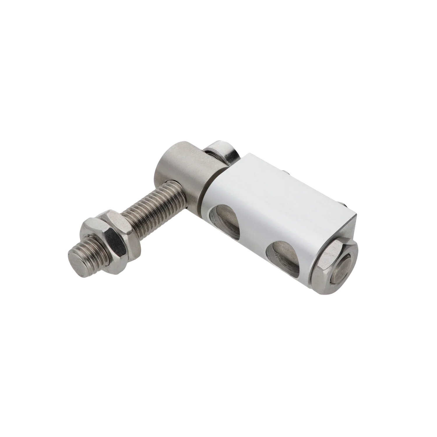 Adjustable hinge for screwing, stainless steel/aluminium